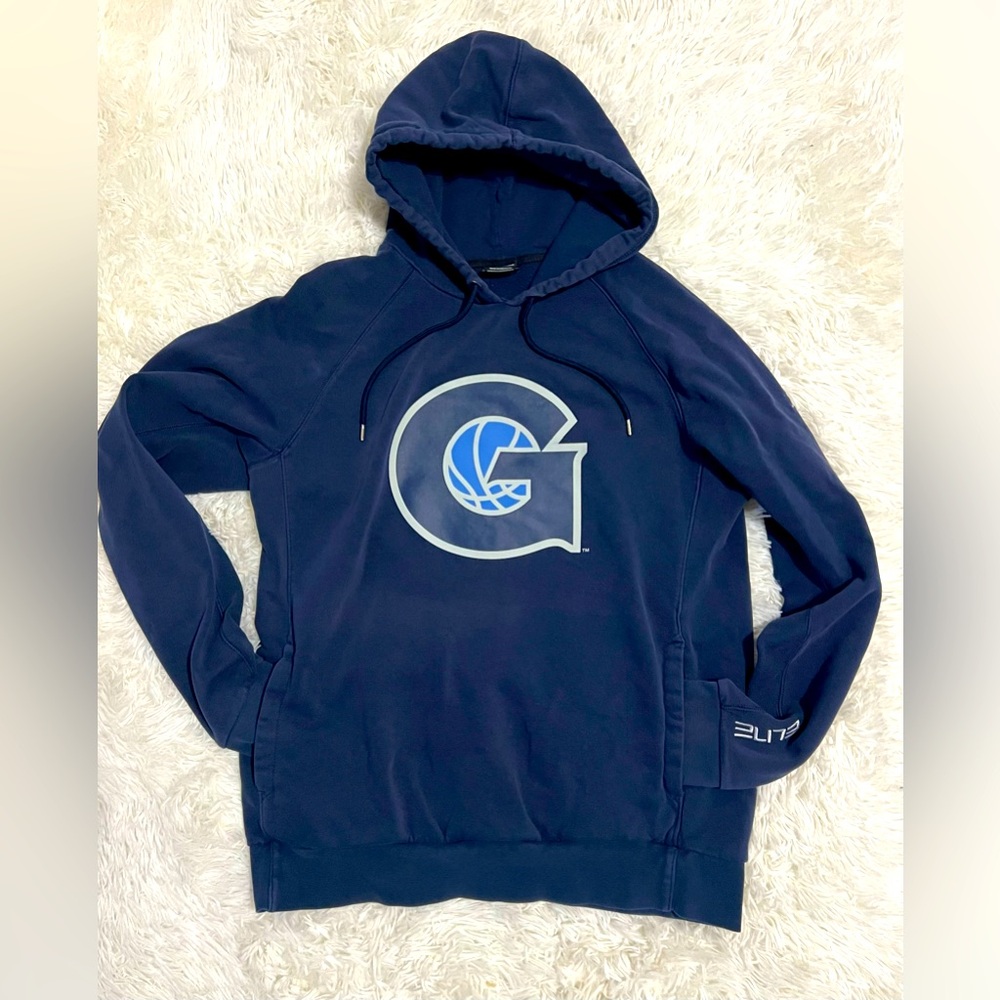 Jordan Elite Georgetown Hoyas Hoodie Navy Blue Men’s Large Basketball Pullover